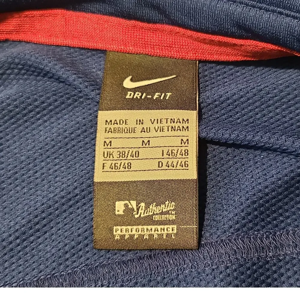 Nike Dri-fit Chicago Cubs MLB baseball blue red short sleeve polo shirt - medium